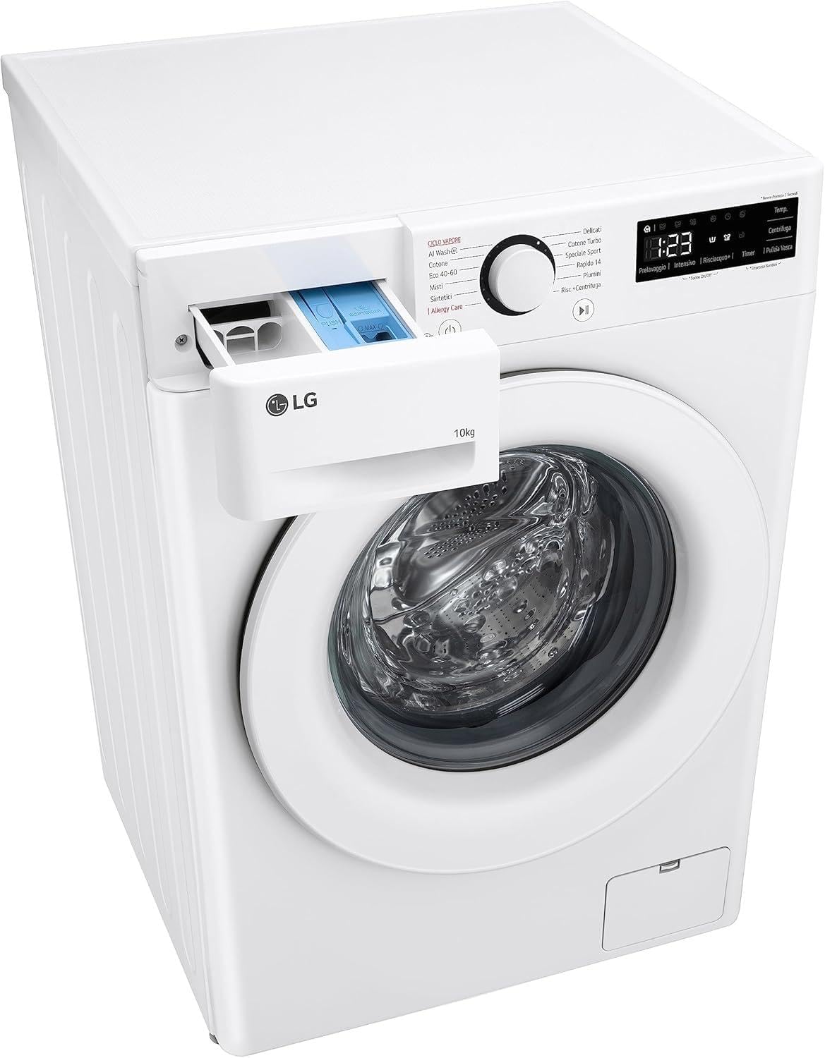 LG AI DD F4R3010NSWW Lavatrice Classe A -10%, Carica Frontale Serie R3, Lavatrice 10kg, 1400 giri, AIWash, Lavaggio a vapore, Motore Direct Drive, Smart Diagnosis, Libera installazione, Bianca