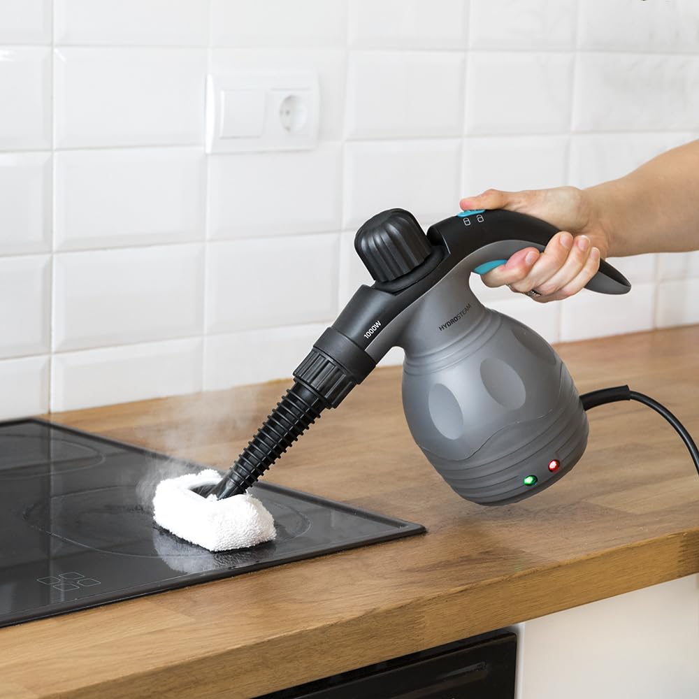 Cecotec Przewodowa myjka parowa - HydroSteam 1030 X-Treme. 1000 W, 3 bary ciśnieniowe, przepływ pary 30 g/min, czyści i dezynfekuje, doskonałe wykończenia, zbiornik 350 ml, 9 akcesoriów