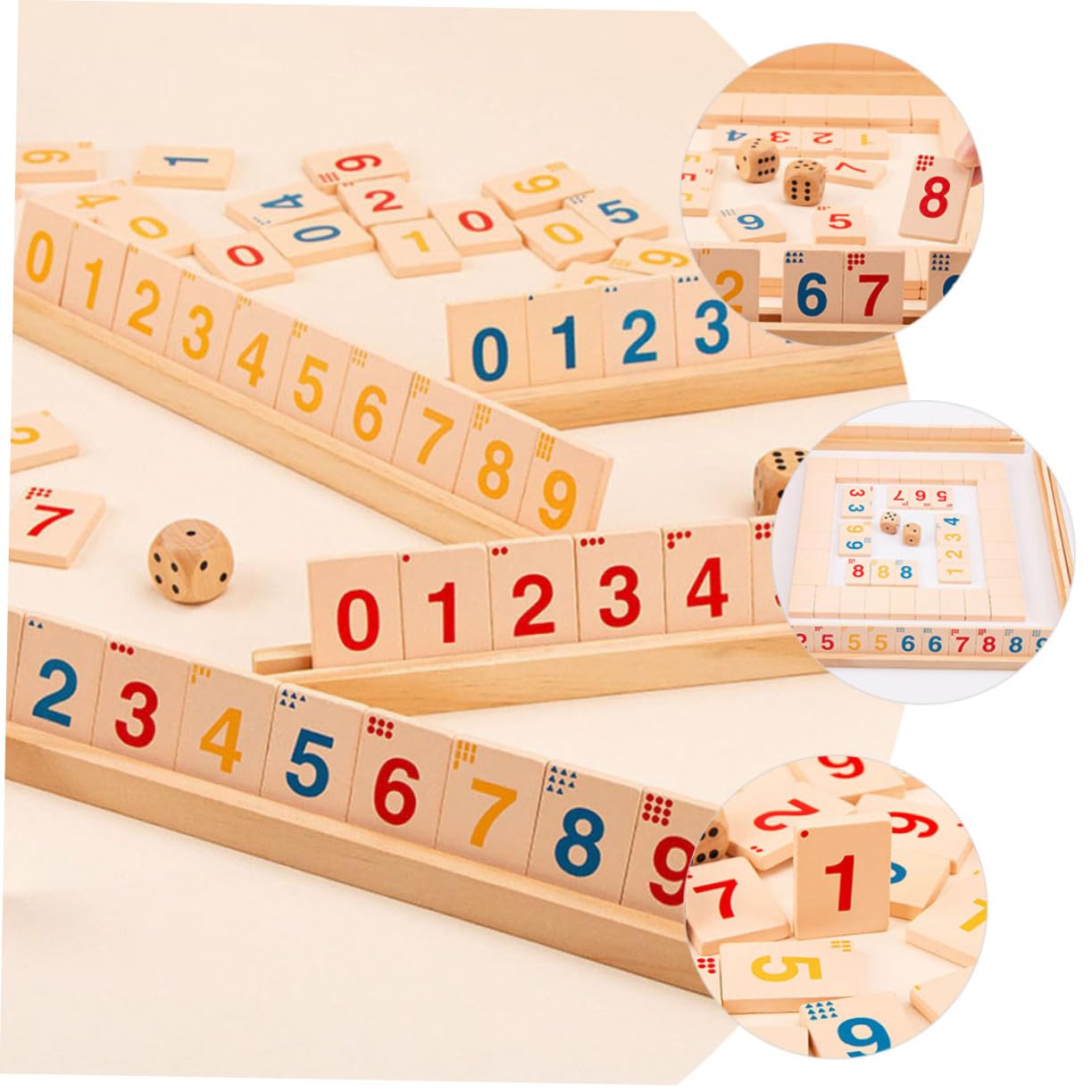 Jeu de Société en Bois « Fermer la Boîte » pour Adultes et Garçon et Filles Plateau 4 Voies Jeu Mathématique Éducatif pour Soirée et Voyage 1 Set Compact