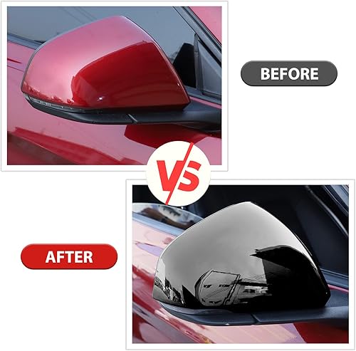 Miniatura 4 de RT-TCZ Kit de decoración de cubierta de espejo retrovisor para Ford Mustang 2015 2016 2017 2018 2019 2020 2021 2022 (negro)