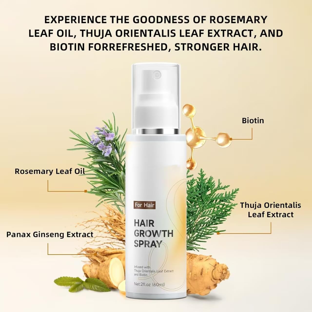 Spray do włosów Snidin, wzmacniający spray przeciw wypadaniu włosów, naturalne serum zagęszczające włosy do suchych i zniszczonych włosów, wspomaga grubsze naturalne włosy,2PCS