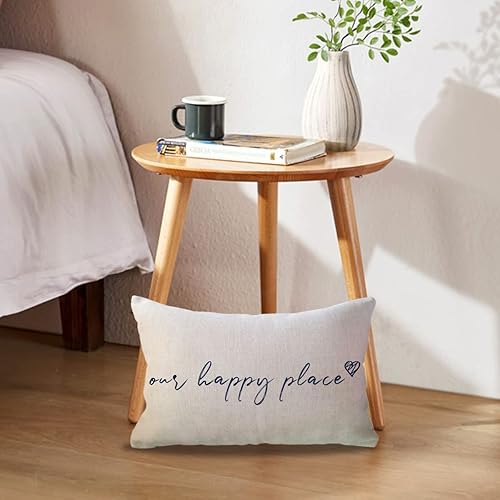 Miniatura 3 de ULOVE LOVE YOURSELF Our Happy Place - Fundas de almohada reversibles de doble cara, fundas de cojín rústicas para sofá, sofá, porche (azul)