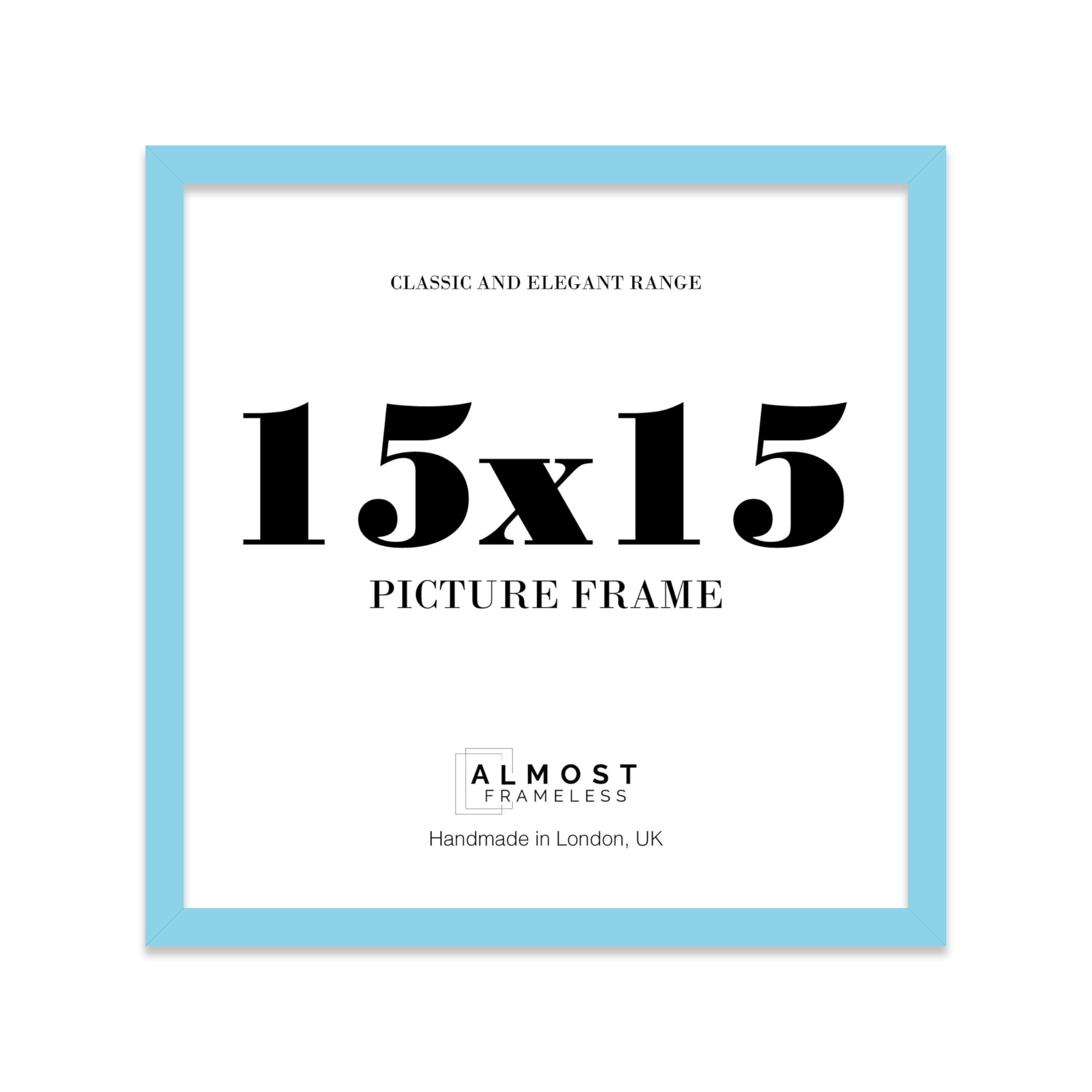 15x15 Light Blue Picture Frame for Square Photos, Posters, Prints & Artwork, (20.3 x 15.2cm) Wall Display Moderrn Style Photo Frame for Home, Office, Gallery Wall, 1 Pack