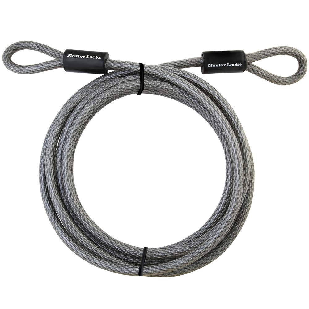 Master Lock 72DPF Steel Cable with Looped Ends, 1 Pack, Black