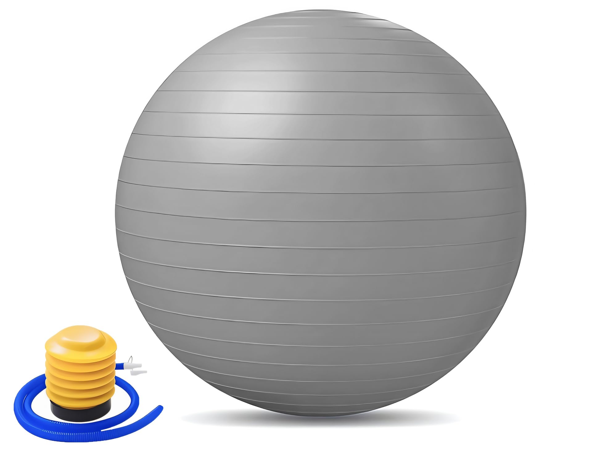 Bola de Pilates 55cm 65cm 75cm com Bomba – Antiestouro, Yoga e Academia, Diversas Cores