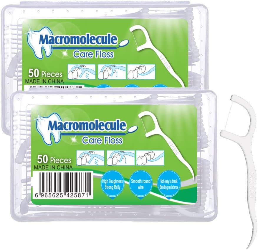 HGKOL100Pcs Floss Sticks Dental Floss Picks Teeth Stick Disposable Teeth Flossers Picks Dental Flossers Dental Floss BrushPicks for Teeth Cleaning with a Storage Box for Family,Hotel,Travel