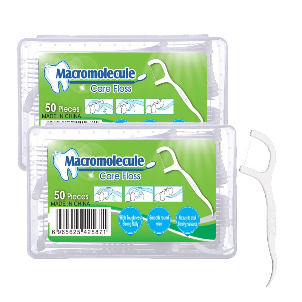 HGKOL100Pcs Floss Sticks Dental Floss Picks Teeth Stick Disposable Teeth Flossers Picks Dental Flossers Dental Floss BrushPicks for Teeth Cleaning with a Storage Box for Family,Hotel,Travel