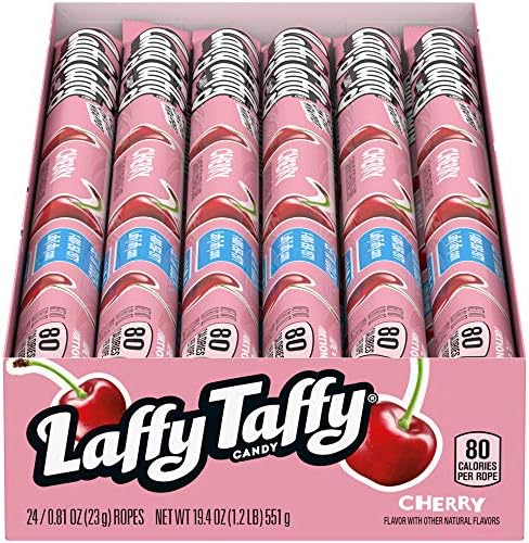 Laffy Taffy Rope, Cherry, 0.81 oz., Pack of 24