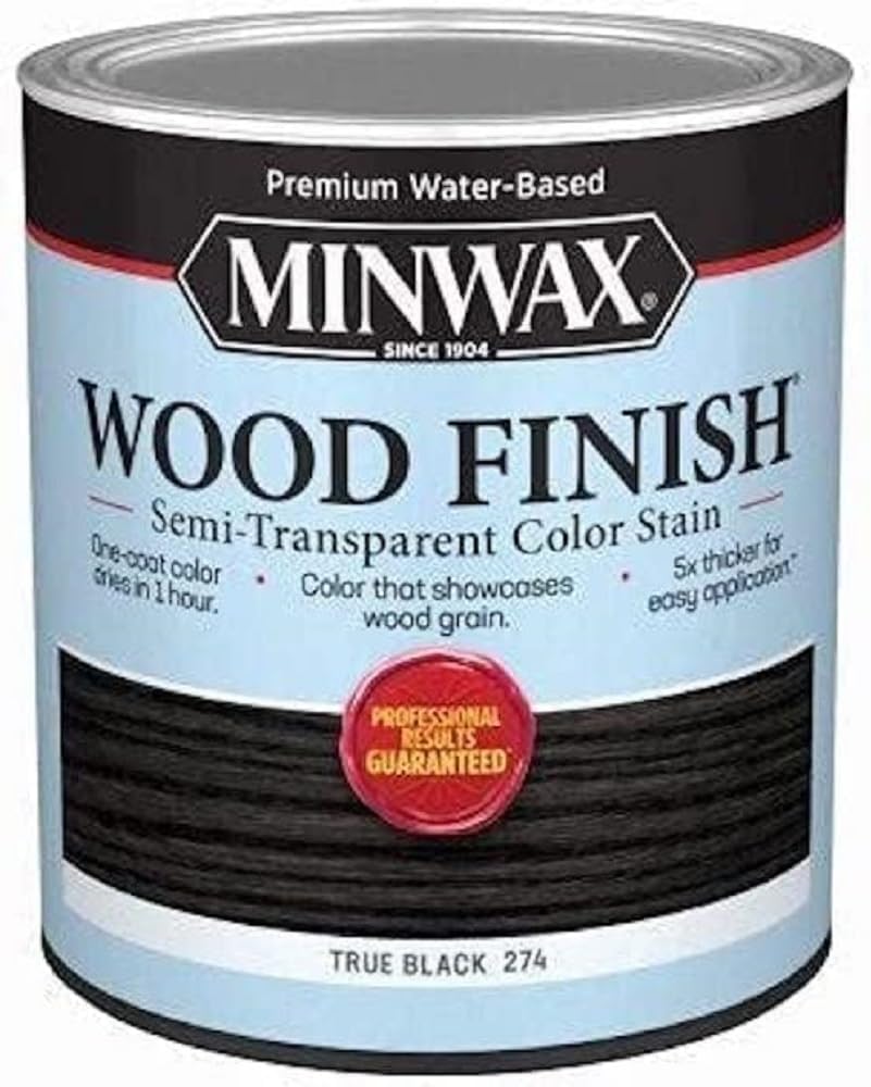 Wood Finish® Water-Based Semi-Transparent Color Stain, True Black, 1 Quart