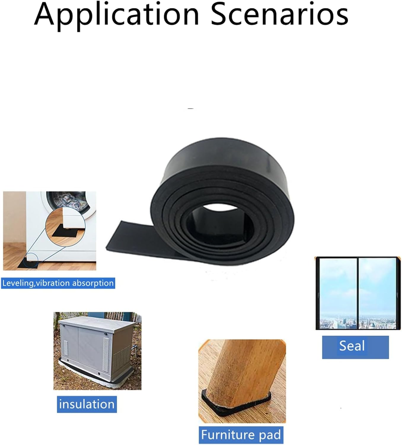 Black High Temp Silicone Rubber Strip, 60A No Adhesive, for Gasket Seal (Black, 1/8x1 x3.3‘)