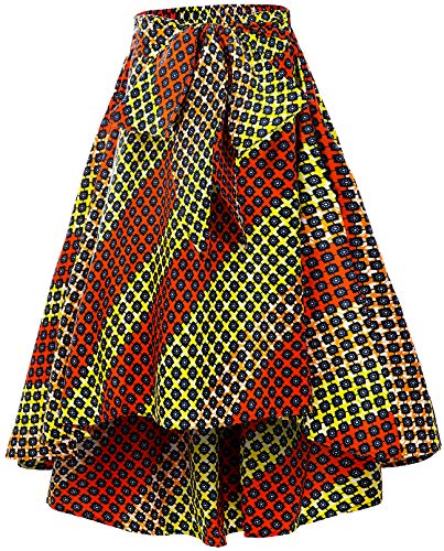 Shenbolen Women African Print Skirt Ankara Print Clothing(X-Large,A)