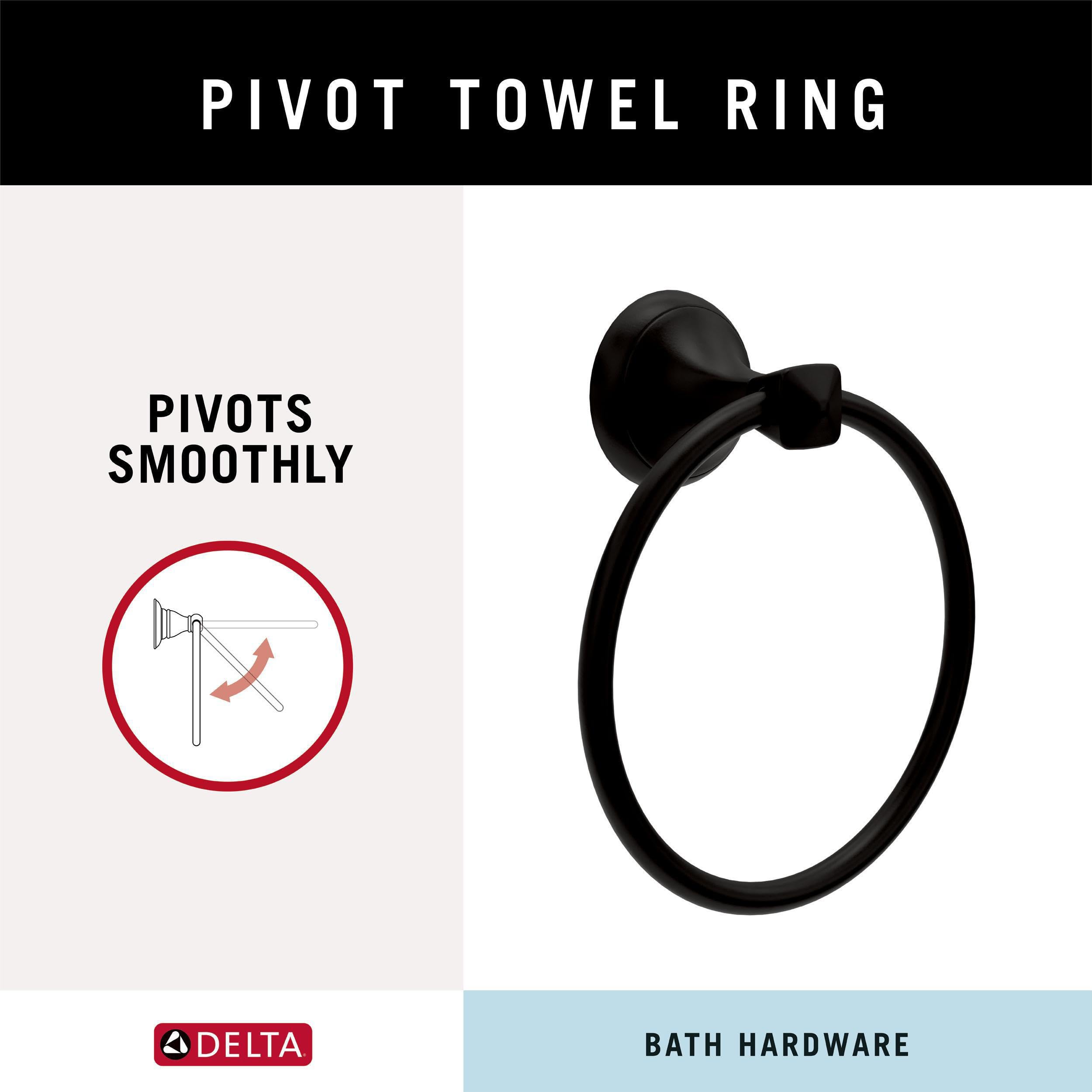 Delta ESA46-MB Esato Towel Ring in Matte Black - Image 3