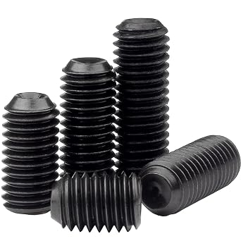MonsterBolts - #4-48 Cup Point Set Screws, ASME B18.3, Alloy Steel, Black Oxide 10, 0.4375 7/16 inch