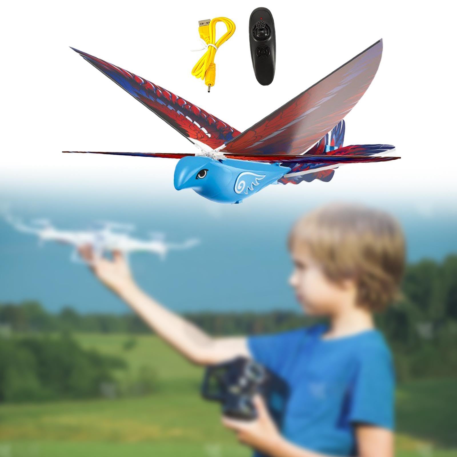 Uccello Giocattolo Radiocomandato, Uccello Volante Giocattolo per Bambini, Blu
