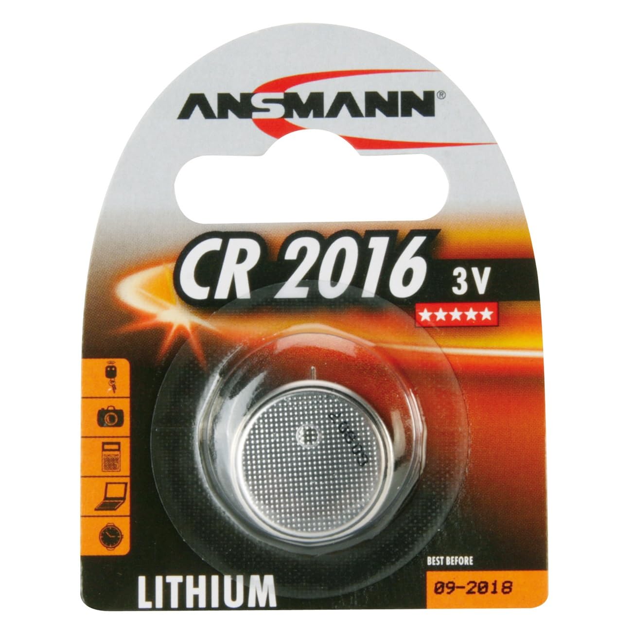 ANSMANN 5020082 CR2016 Coin Battery [Pack of 1] Lithium 3V Button Cell