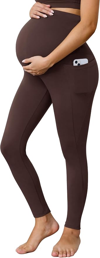 Buttergene Maternity Leggings with Pockets | Silky-soft, Suitable Thickness, Ultimate Comfort, Yoga, Elastic Band, U-shaped Belly, Pregnancy and Postpartum
