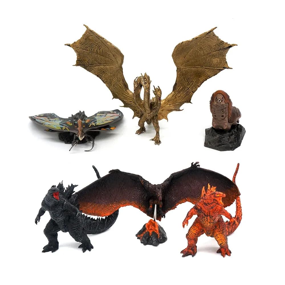 Godzilla: King of the Monsters Action Figure Set (Pack of 6) | 15-22cm Monster - Burning, Armored & Winged Forms | Godzilla Figure for Table, Desk &Shelf Decor |Gift for Monsterverse Fans-image-30