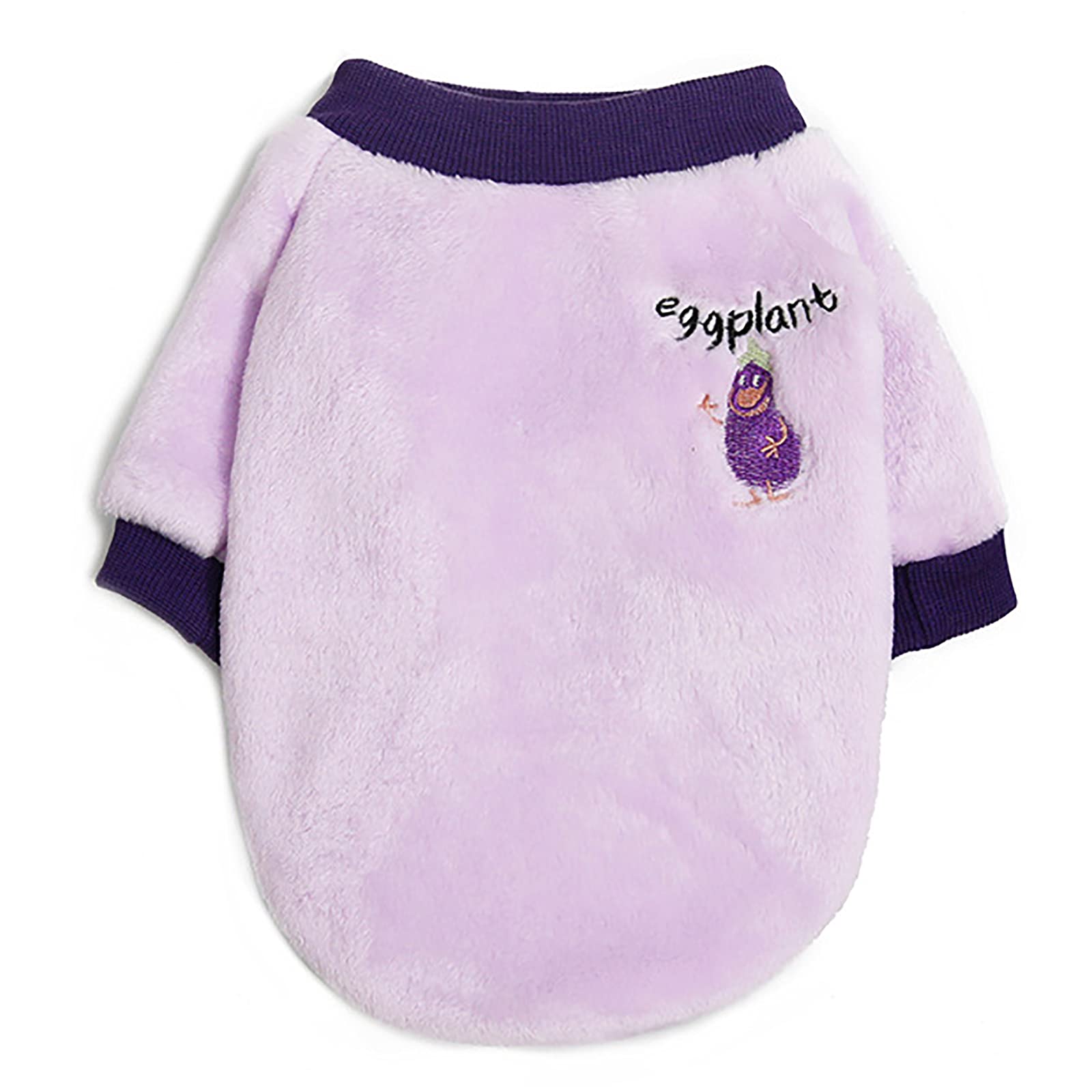 Dog Sweater Dog Clothes Fleece Dog Woolen Sweater Winter Warm Coat Fruit Pajamas Fleece Sweater for Small Dog Medium Dog Cat Purple XXL