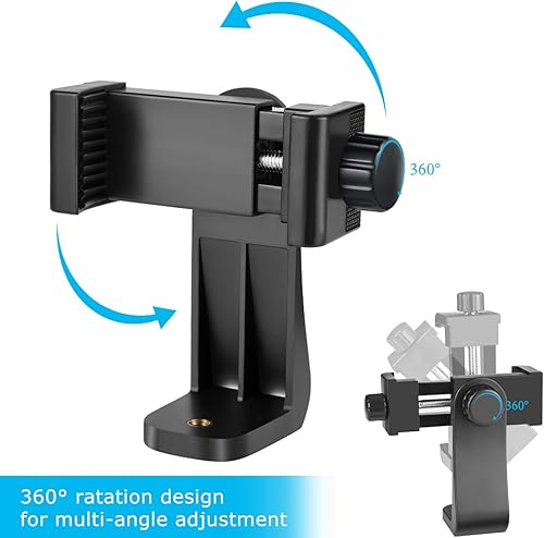 Miniatura 2 de Soporte para teléfono inteligente de alta calidad, adaptador de trípode vertical y horizontal, soporte giratorio con tornillo de 1/4 de pulgada/clip