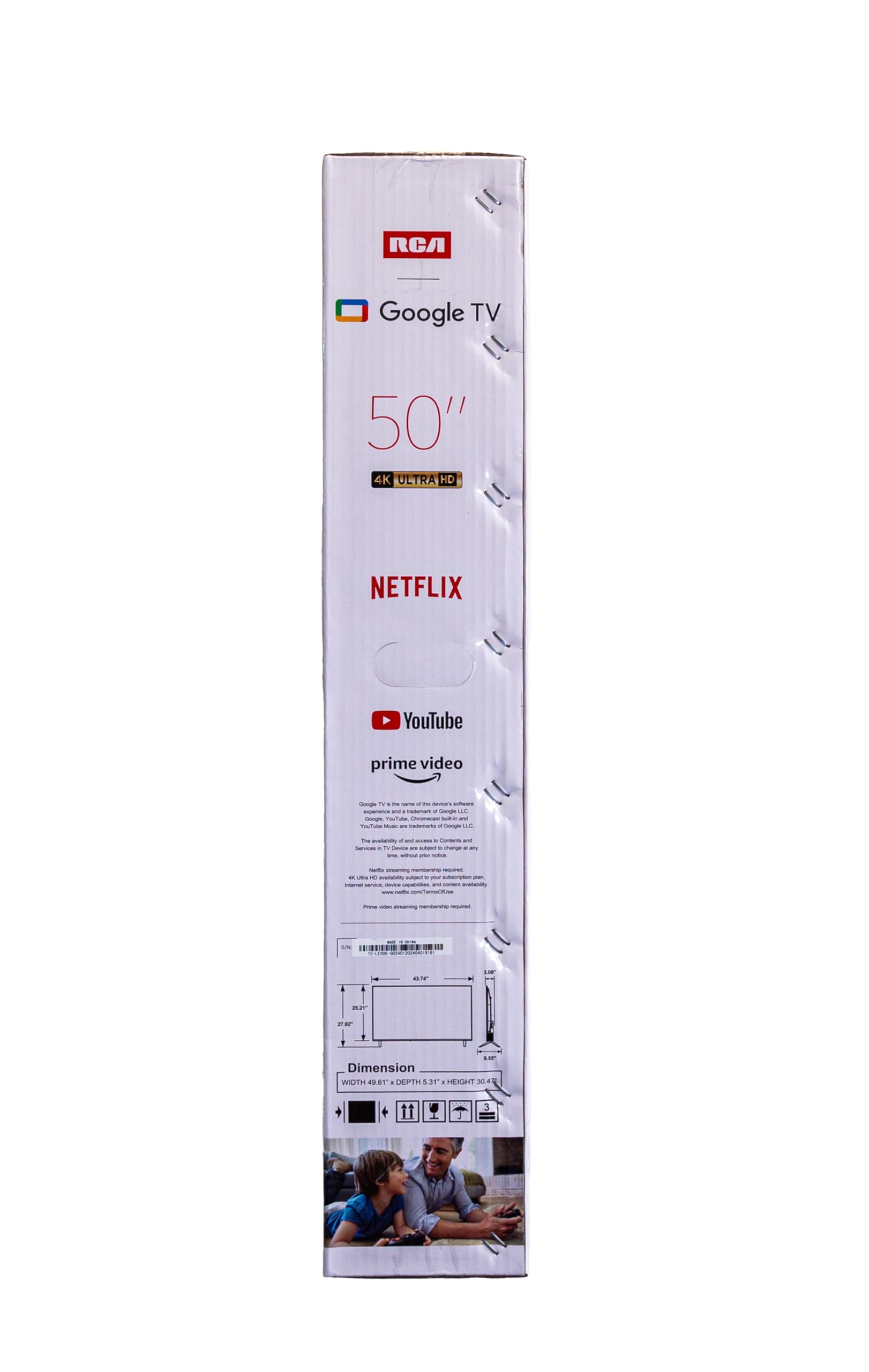 RCA 50-Inch UHD Smart Google TV, Frameless LED Display with HDR10, Wi-Fi and Bluetooth, Google Assistant Built-in, Compatible with Alexa