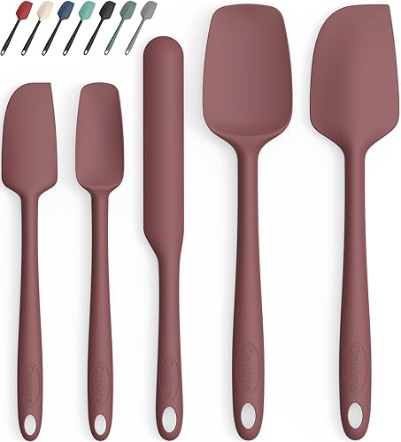 Miniatura 13 de Coukre Juego de 5 espátulas de silicona, resistentes a altas temperaturas, silicona de grado alimenticio, aptas para lavavajillas, para hornear,