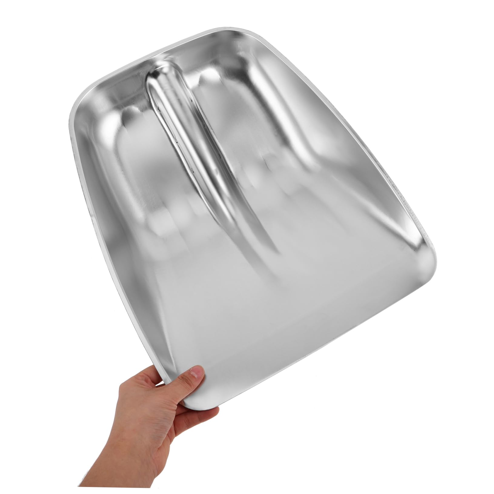 Testa Pala da Neve in Acciaio Inox Argentato Resistente | Agricoltura e Gestione Cereali, Design Efficiente, Ricambio per Spinta Neve