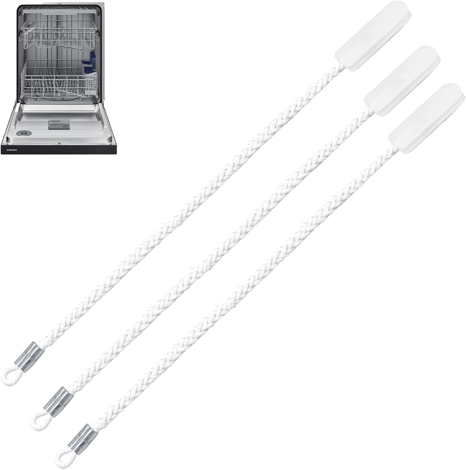 3 Pack DD81-02301A Door Rope/Cable For Sa-msung Dishwasher (14.8 inch), Fits Sa-msung DW80M2020US, DW80M2020US and more, Replace DW80N3030 DD81-02290A