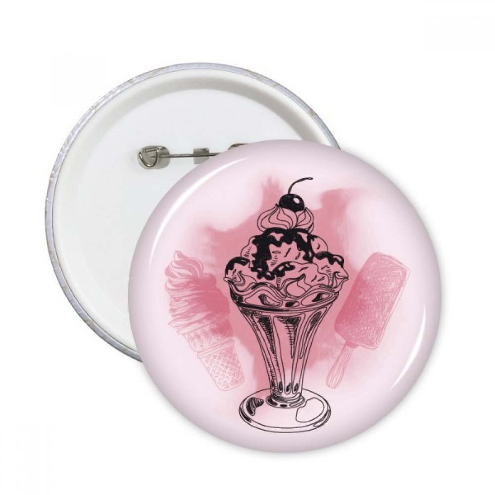Badge Button Cherry Chocolat Glace épingle robuste pour vêtements lot de 5 - 3
