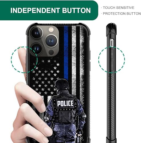 Miniatura 3 de DAIZAG Funda compatible con iPhone 15 Plus, funda de la bandera estadounidense de la policía estadounidense para iPhone 15 Plus para hombre y mujer,
