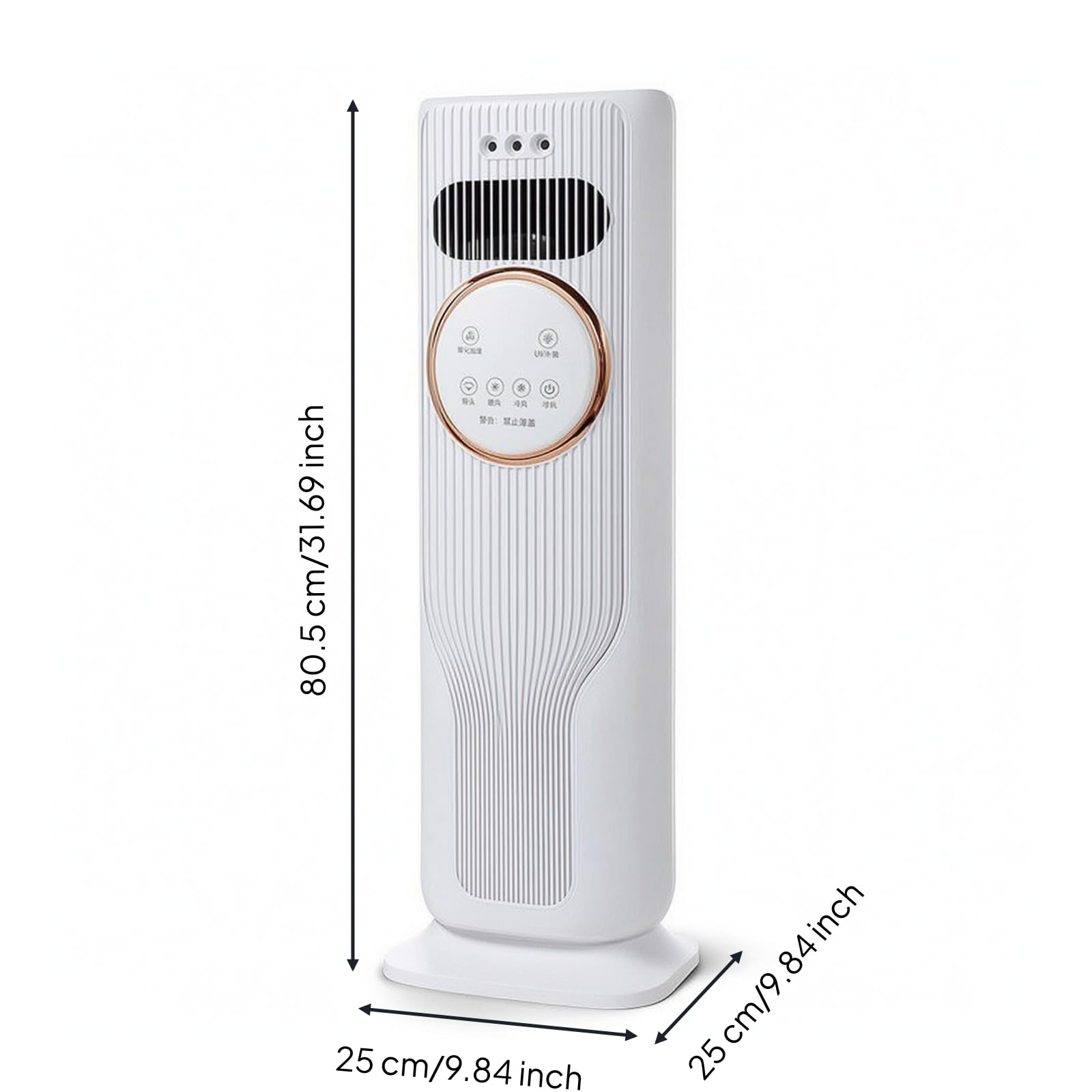 LOVIVER Ventilatore Condizionatore Portatile Ventilatore Torre Slim Riscaldatore Stufa Elettrica Raffrescatore d'Aria con Display Frontale E Telecomando, Bianco