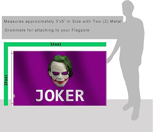 Miniatura 2 de Bandera de Joker de 3 x 5 pies, poliéster 100D para interiores moderados al aire libre, bandera de protesta, decoración de casa, patio, jardín,