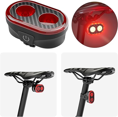 Miniatura 2 de LED Bicycle Light Night Cycling Bike Warning Rear Brake Sensing Lamp Warning Cycling Lamp