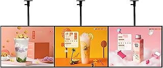 3Pcs LED Advertising Screen TV Light Box Billboard Aluminum Alloy Frame Wall Mounted 3D Menu Board Horizontal Hanging Restaurant Board Sign for Cafe Shops 60×120cm