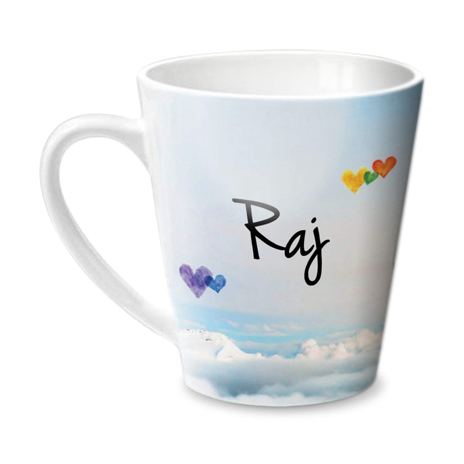Hot MuggsSimply Love You Raj Conical Personalised Name Ceramic, 315ml, 1 Unit