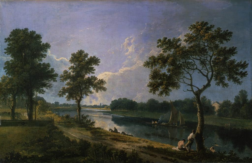 Cuadro del río Támesis en Twickenham para decorar un dormitorio elegante con pintura de lienzo 5