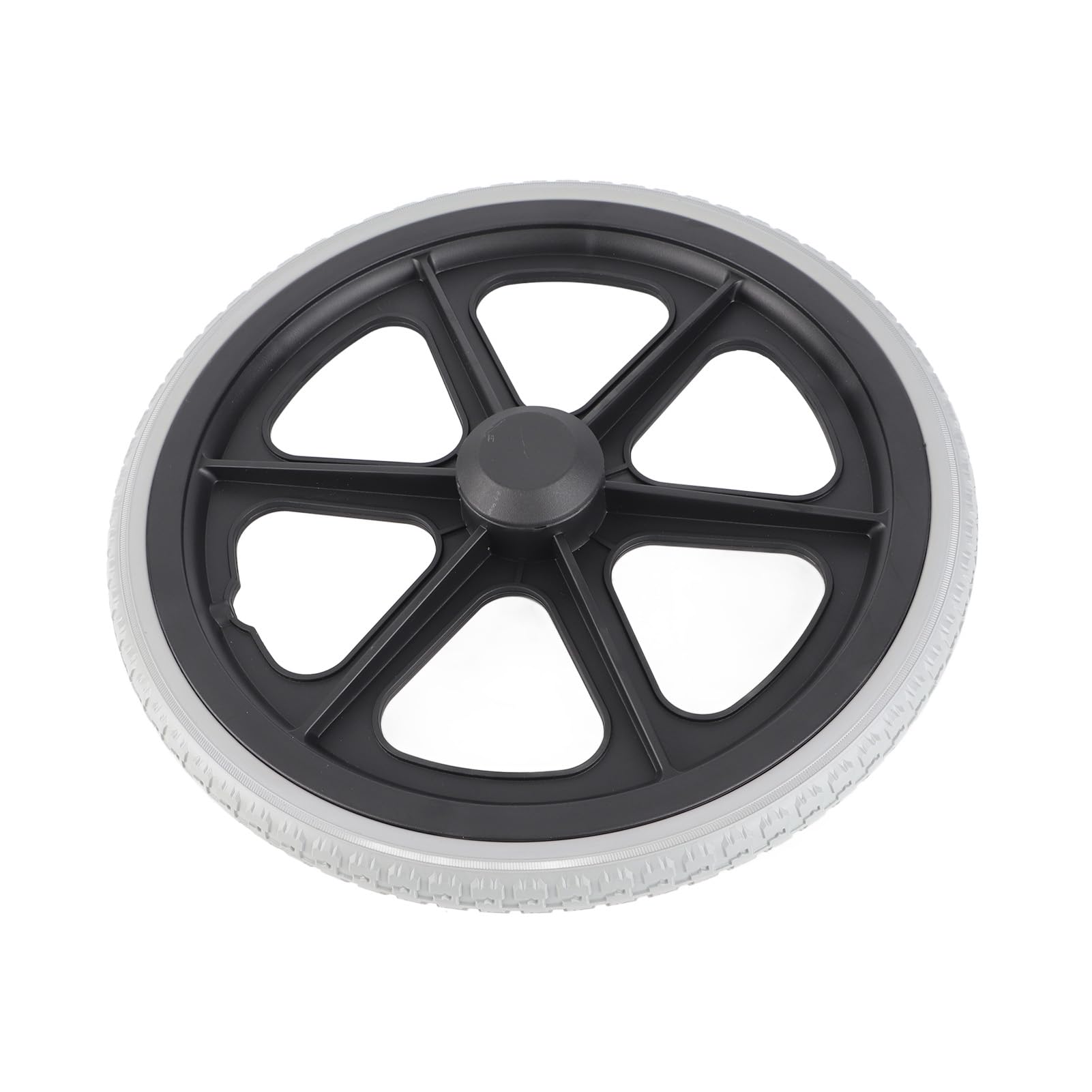 Rueda para silla de ruedas, repuesto trasero Manual, rueda de neumático de espuma de poliuretano sólida negra de 14 pulgadas
