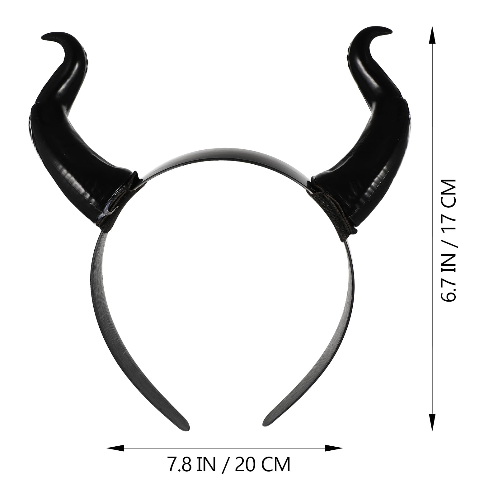 Healvian Black Horn Headband Halloween Hair Accessory Ox Horns Devil Horns Headpiece for Costume Party Cosplay 7.9X6.7X2 Inches - Image 3
