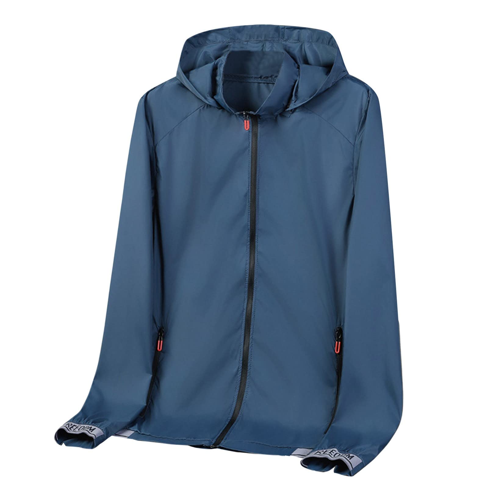 Szshaoye Men's Zip Up Waterproof Rain Jacket Men's Windproof Waterproof Jacket Waterproof Raincoat With Hood Active Outdoor Windbreaker