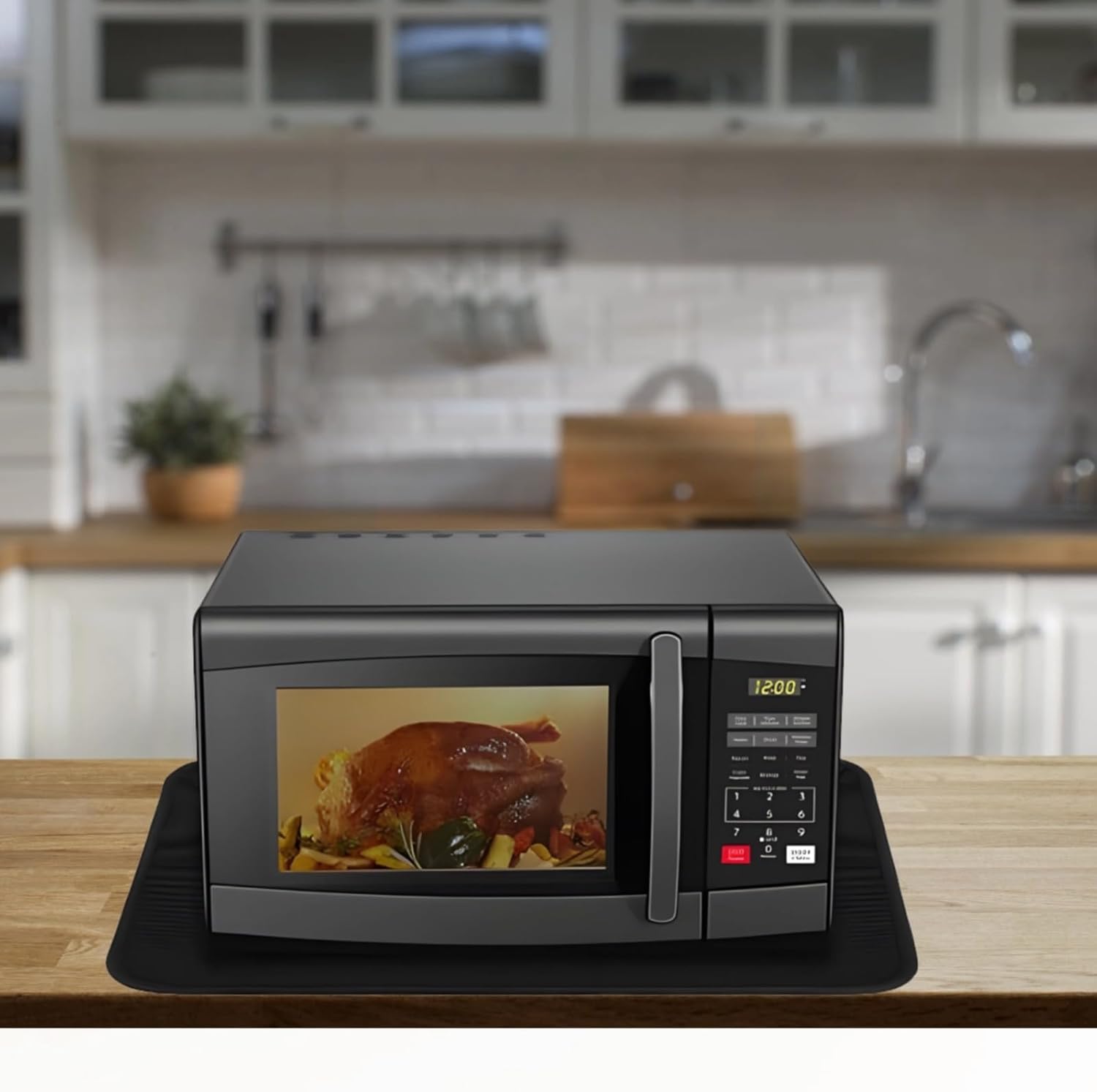 Air Fryer & Toaster Oven Mats, 2-Pack Heat-Resistant Non-Slip Counter Protectors with Fire and Water Art Design