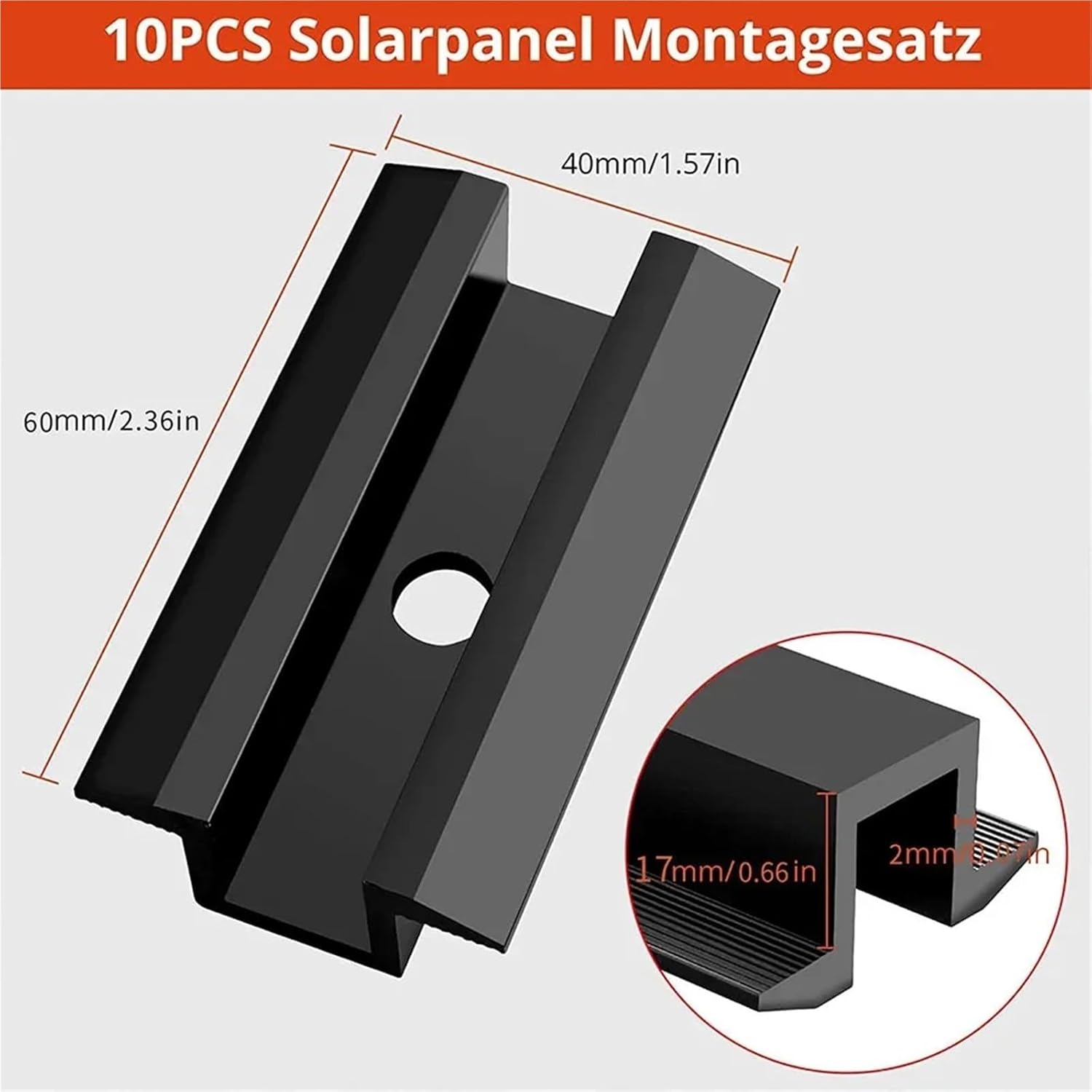 Strut-Channel Nuts 10pcs Solar Panel Middle Clamp Mid Clamps Slot Nut PV Module Mounting Bracket for System for Channel Support Systems(35mm)