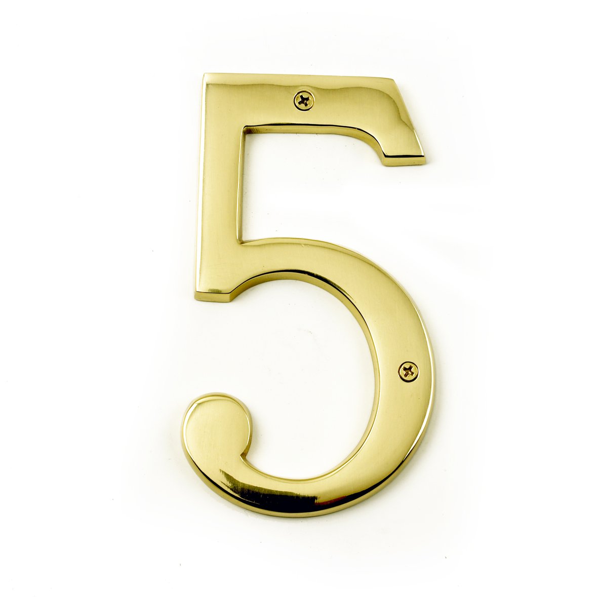 Black Country Metal Works 6 inch extra large polished brass numbers (5)