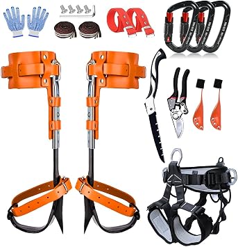 Tree Climbing Spikes, Tree Climbing Gear, Adjustable Tree Climbing Spurs for Tree Work, Tree Trimming Tree Climbing Kit