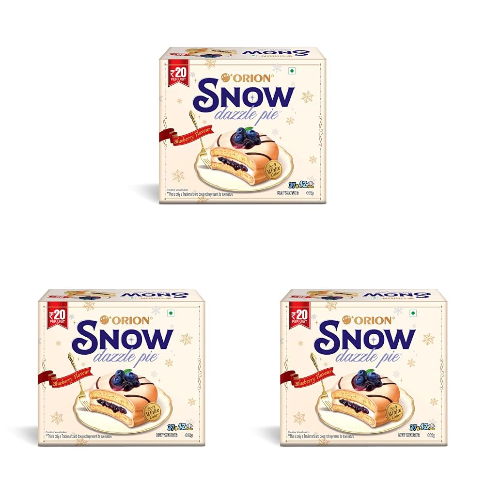 Orion Blueberry Snow Dazzle Pie - Soft White Cake 12 pcs (Pack of 3)-image-26