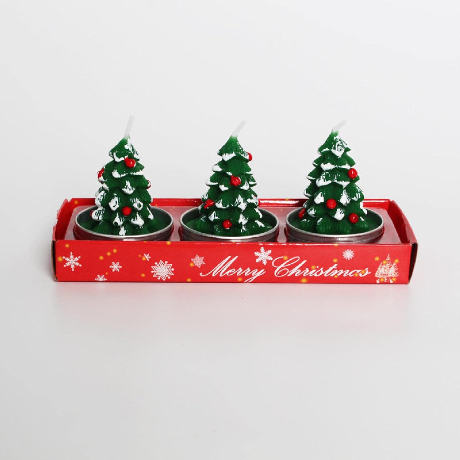 Christmas Candle Set Old Man Tree Snowman Carnival Romantic Ornaments Candlelight Dinner Christmas Small Candle Lights, One Box