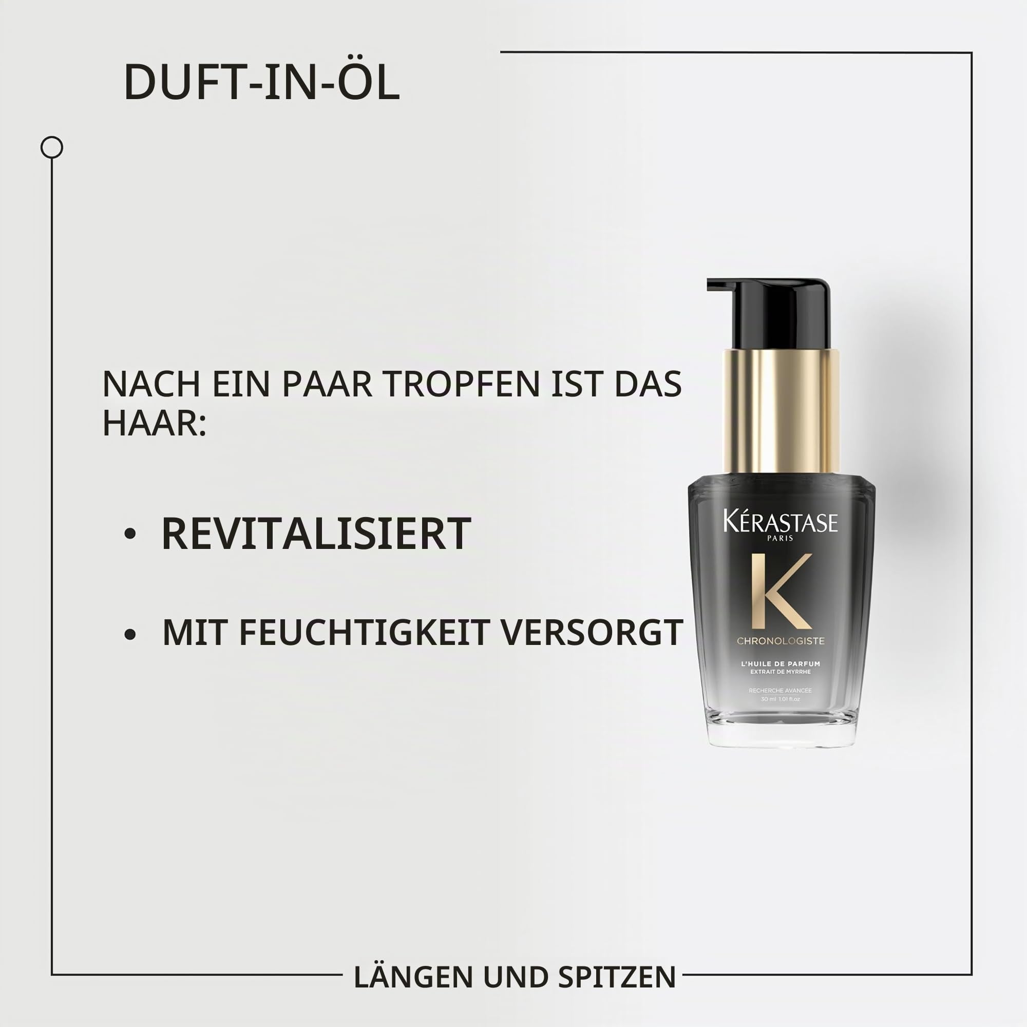 Kérastase Chronologiste L’Huile de Parfum, Antistatisches Duft-Öl für alle Haartypen, Nährende und stärkende Haarpflege mit Hitzeschutz und intensivem Duft, Flakon, 30 ml