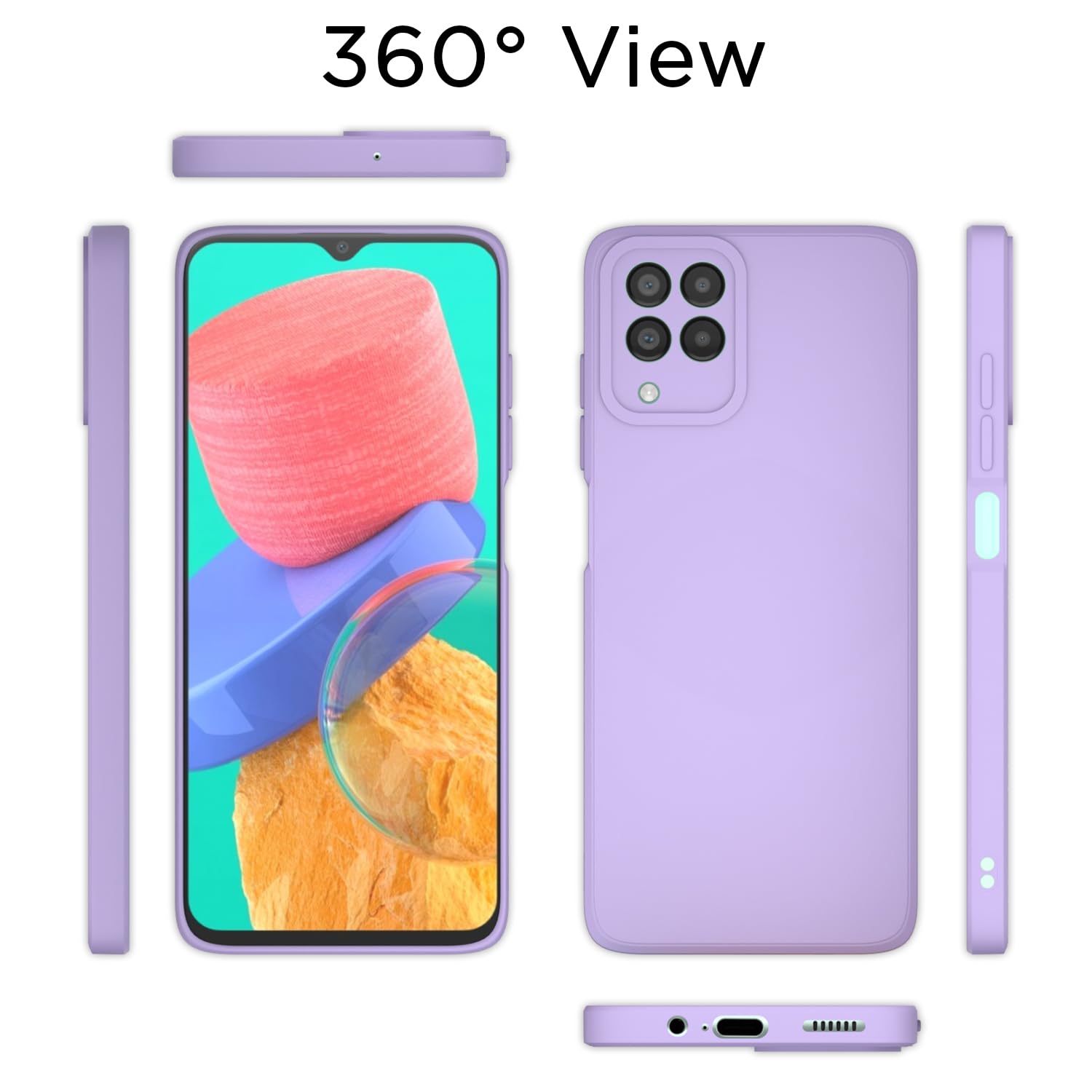 Samsung Galaxy M33 Case - Purple Silicone Bumper -4 Samsung Galaxy M33 Case - Purple Silicone Bumper -4