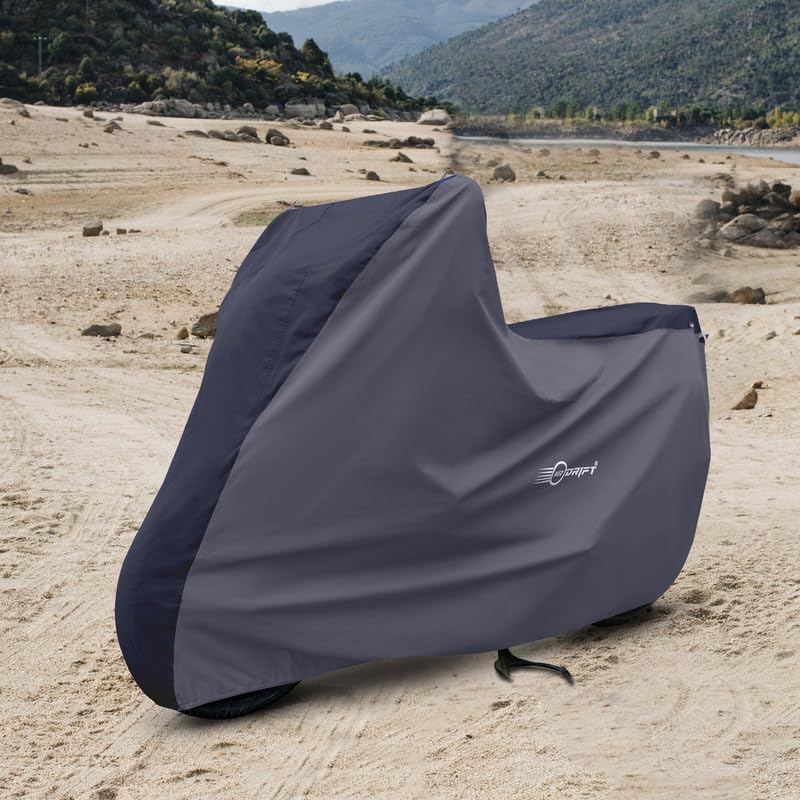 Image of Neodrift 'SuperMax' Bike Cover Suitable for Indian Chieftain (All-Weather Motorcycle Protection, Water & UV Resistant, Windproof) (Colour: Black - Dark Grey)