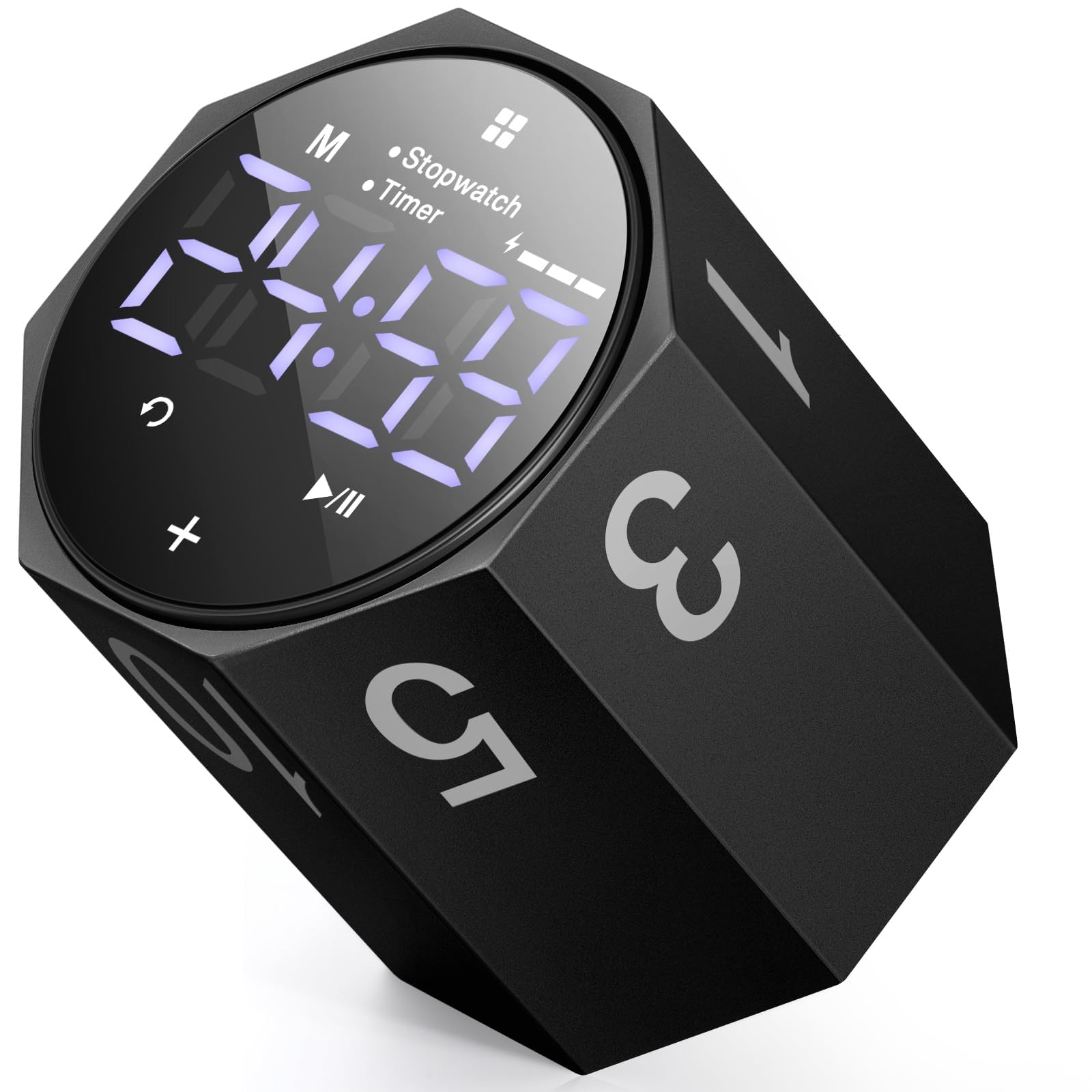 ADHD Timer, Tomate Minuteur à Affichage LED Grand Numérique (Noir) | Minuteur Rotatif Automatique, en Alliage D'aluminium Poli, est Idéal Pour le Travail, les éTudes, le Bureau et le Salon