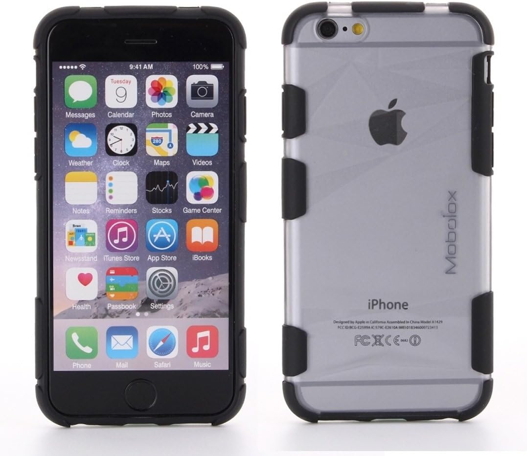 iPhone 7/6/6s (4.7") Case - MOBOLOX Mi6 Hybrid Case - Black - Premium Quality, Anti-Scratch, Anti-Slip, Diamond Frosted Matte Transparent Back, Tough Design and Shock Absorbing Edges - Ergonomic and Stylish Design + FREE 4.7" Screen Protector ($5.99 Value)