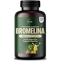 Bromelina Forte Drenante – 5000 GDU, g, Bromelina, PURA da Ananas, Drenante Forte, Azione Anticellulite e Detox, Bromelina Plus Drenante Gambe, Made in Italy